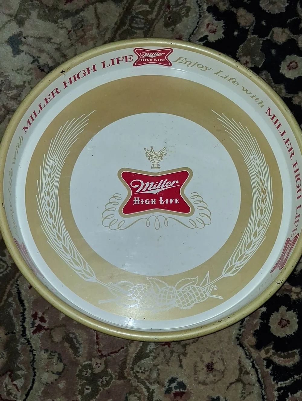 Miller High Life Gold & White Serving Tray